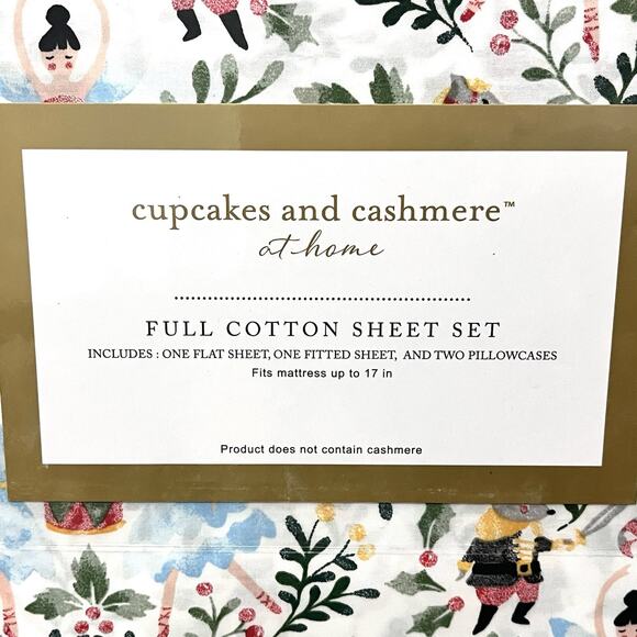 NEW!! Cupcakes & Cashmere Nutcracker Christmas Ballet Full Size Cotton Sheet Set - Picture 6 of 9